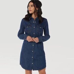 Wrangler Retro denim shirt dress with belt tie size XXL